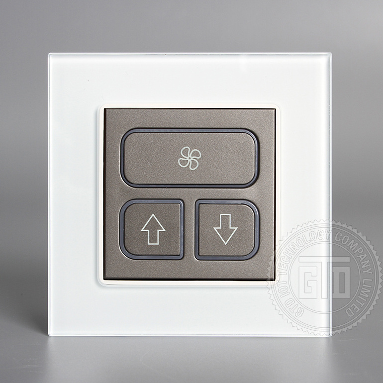 LED around Reset Smart Hotel Using push button Dry contact technology 12V DC Fan control wall switch