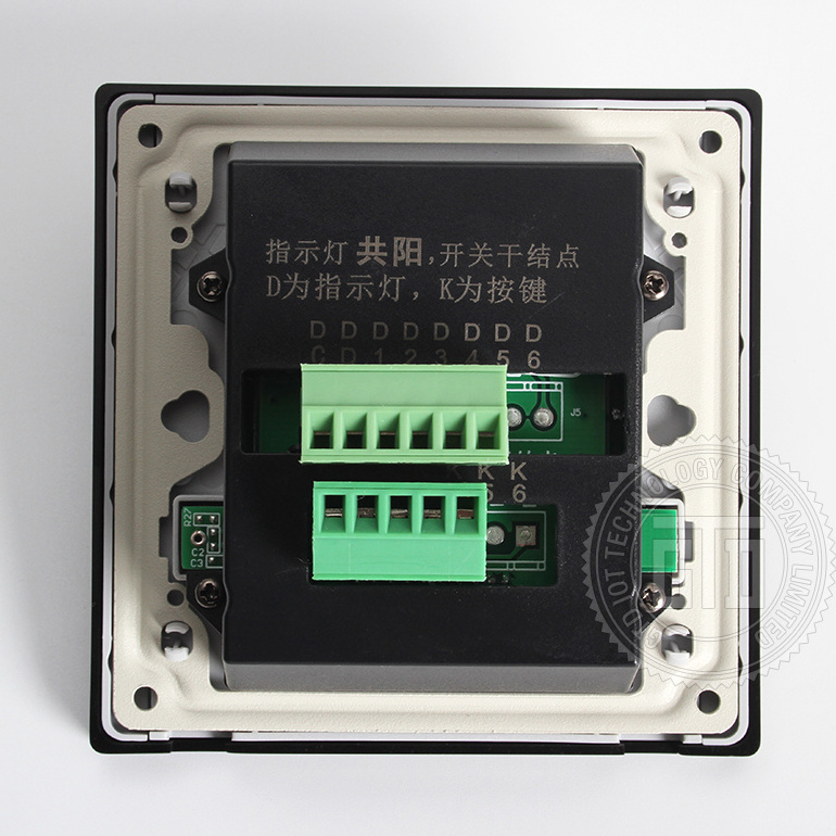 5-24V DC Dry Contact Smart Home Hotel Using Whole CNC Brushed Aluminum Panel Frame 4 Gang Light Control switch