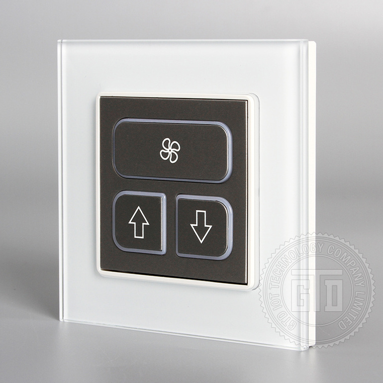 LED around Reset Smart Hotel Using push button Dry contact technology 12V DC Fan control wall switch