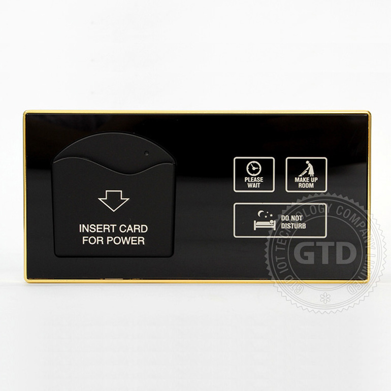 Gold frame time delay RF Card Switch with DND Touch Control Panel wall switch