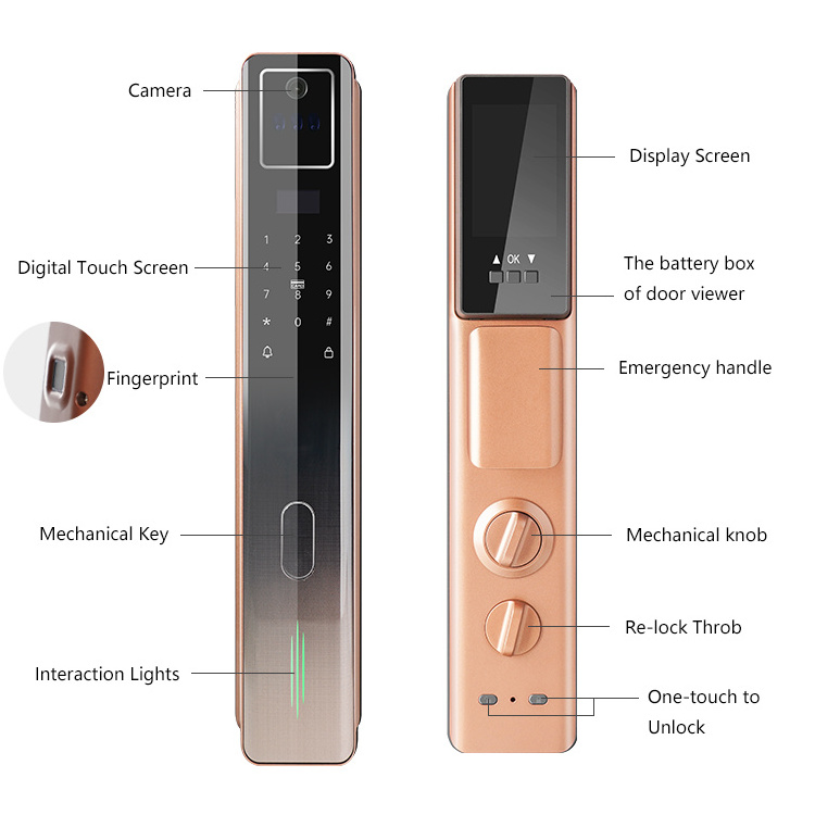 Wifi Smart Lock With Camera 3D Face Recognition Digital Door Lock Fingerprint Smartlock Automatic Smart Lock