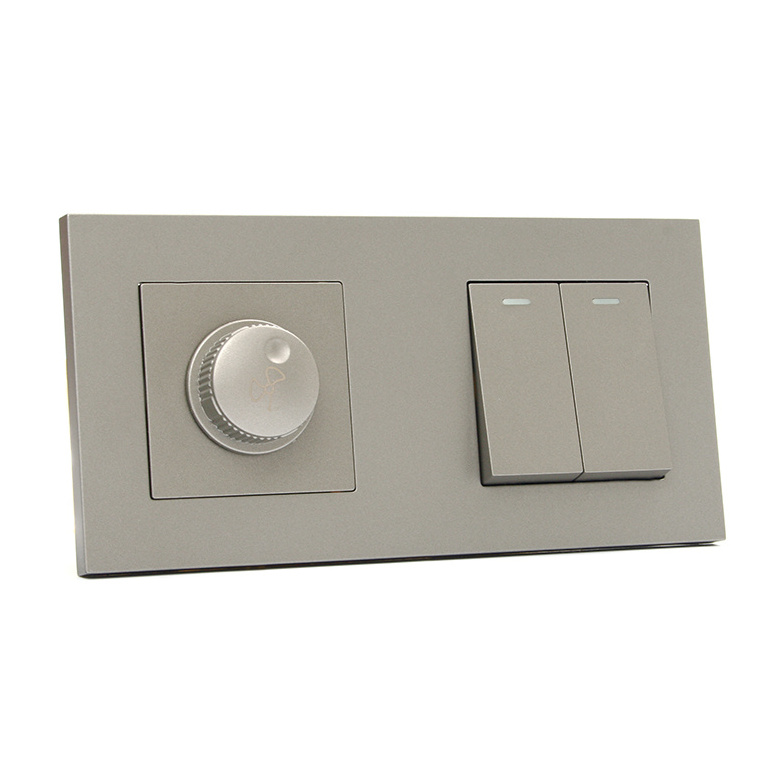 2 gang Reset wall light switches with fan speed control dimmer switch