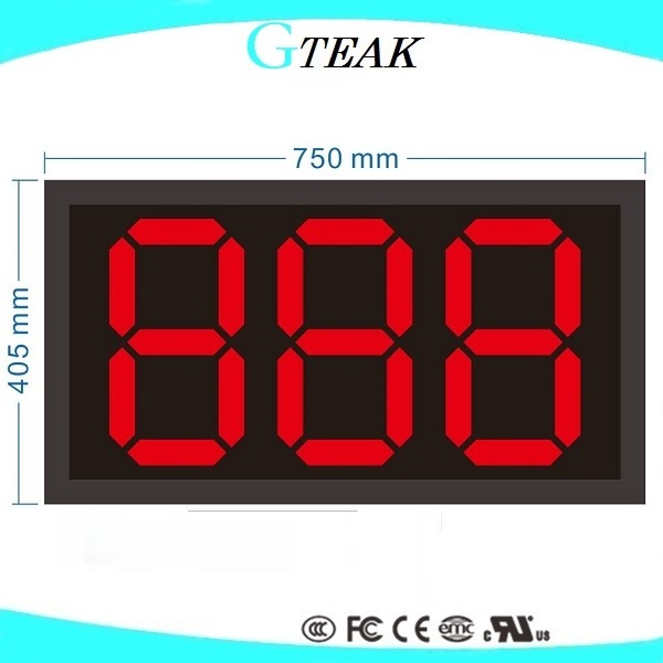 7 segment led display 3 digits of full size for the gas price and the scoreboard