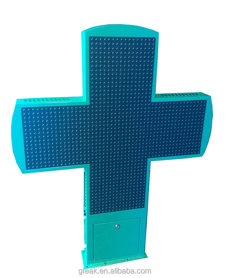 Double sided Customized outdoor led pharmacy cross sign,cross light display for the shop