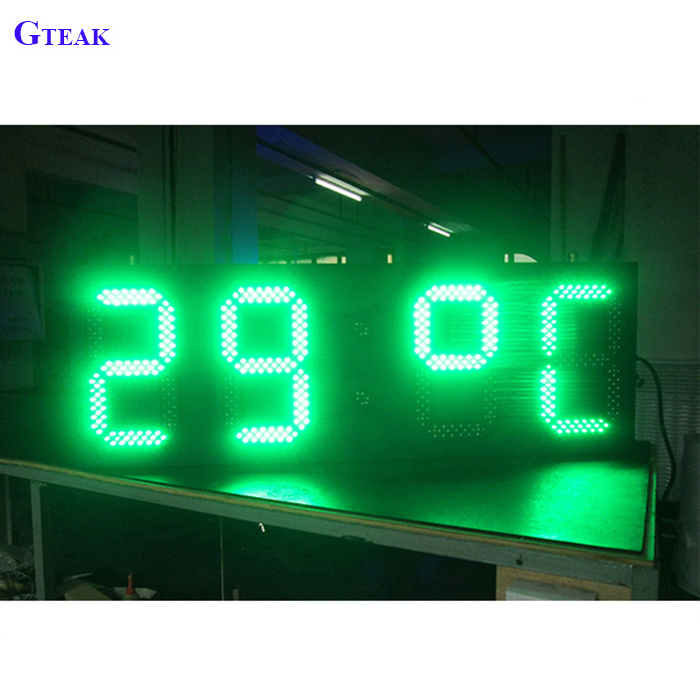 outdoor led clock time date temperature sign