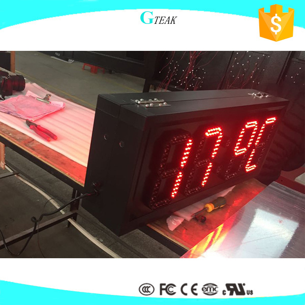 outdoor led clock time date temperature sign