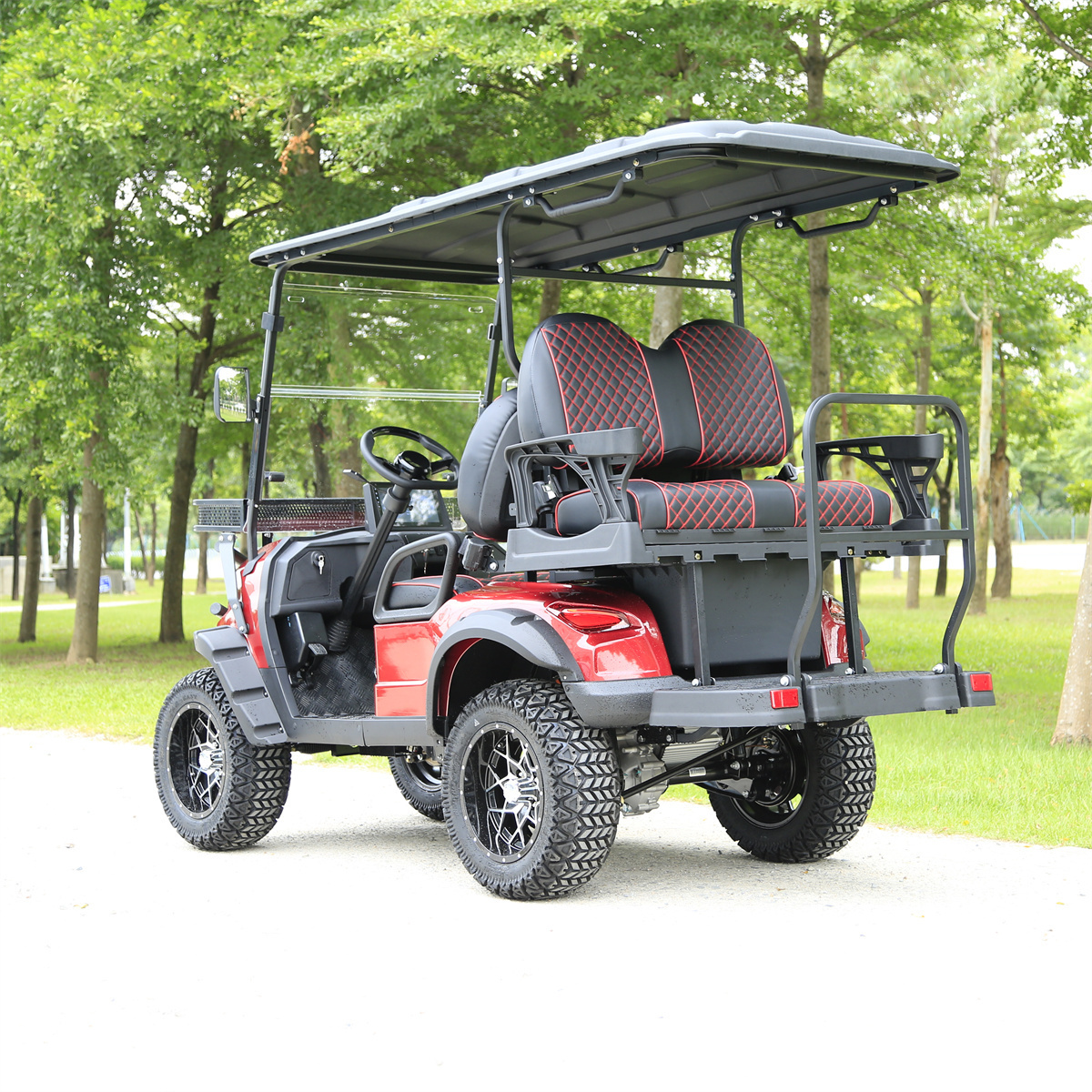 48/72V New Style  Modern Fashion 2024 Brand Design 4 Seat Sightseeing Bus Club Cart Electric Golf Buggy Hunting Cart