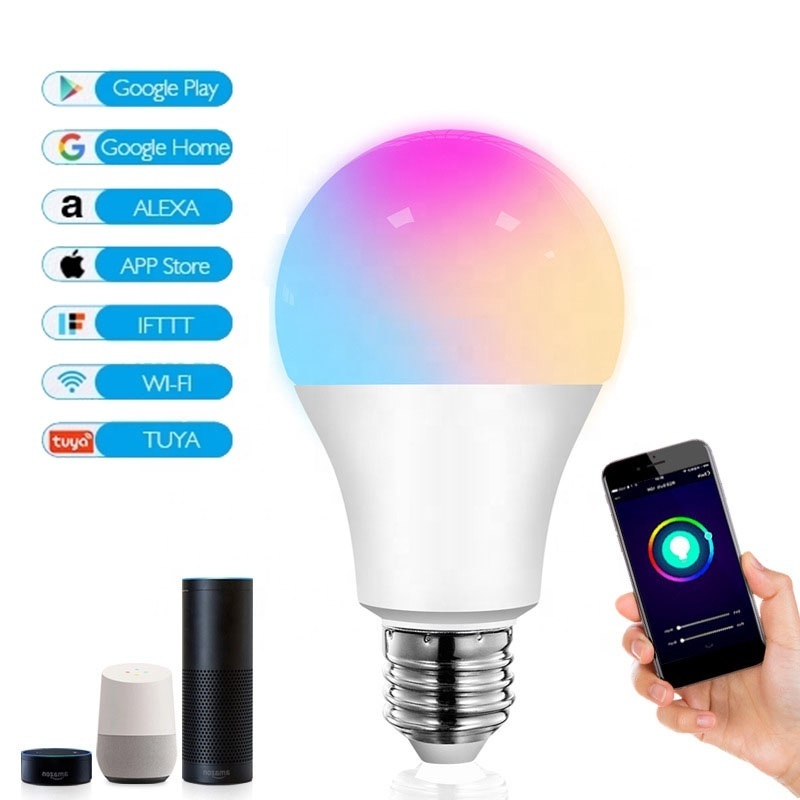 G-Tech plus Tuya Smart Light Bulb with WIFI 12W 15W Color Changing RGB LED Bulb E27 APP Remote Compatible Alexa Google Home