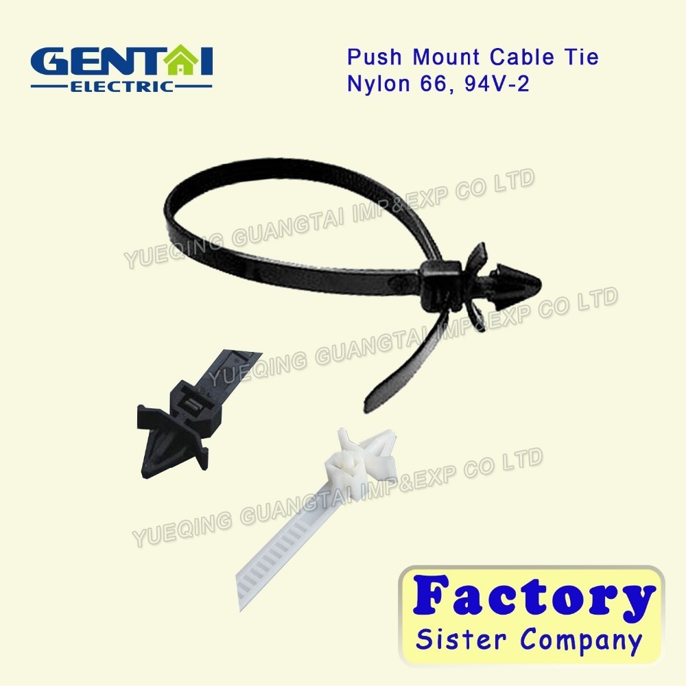 Good Quality Weather Resistant 94v-2 nylon PA66 push mount cable tie