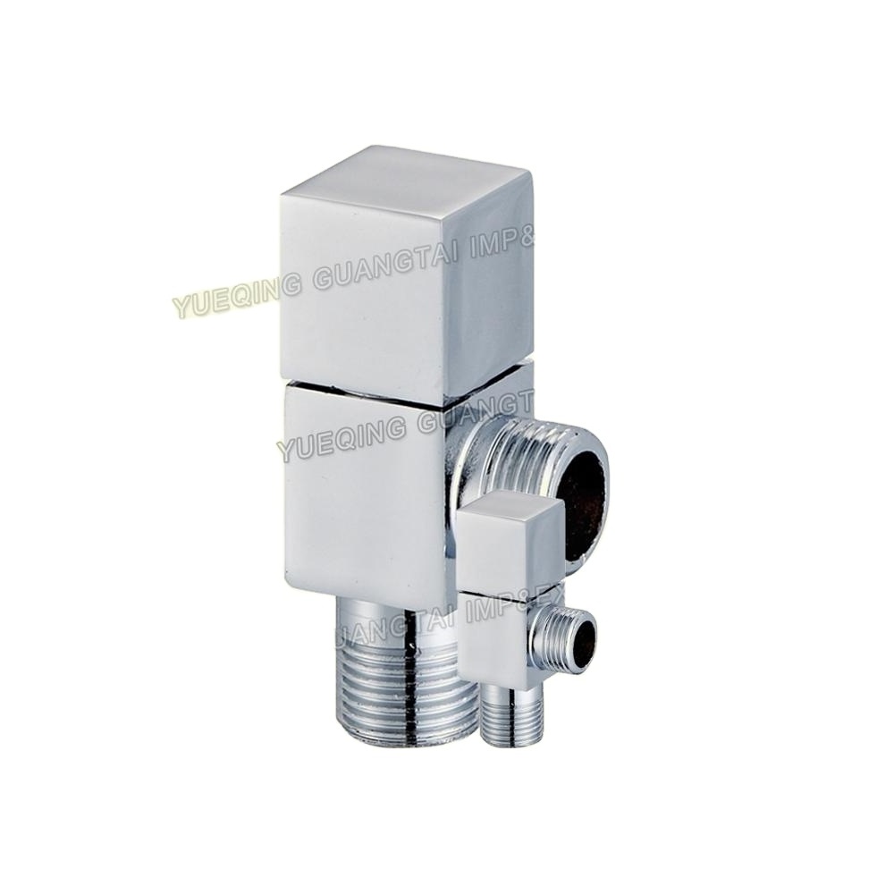 High Quality toilet zinc handle Ceramic cartridge brass chrome plating stop angle valve