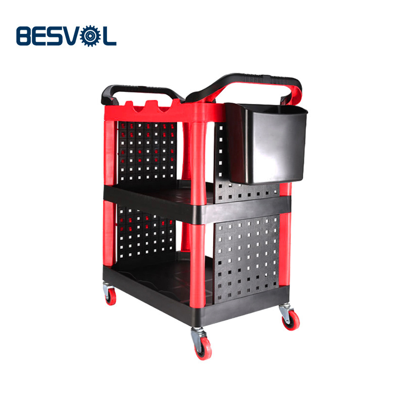 Car detailing tool multi-purpose plastic cart trolley cleaning cart beauty of car wash