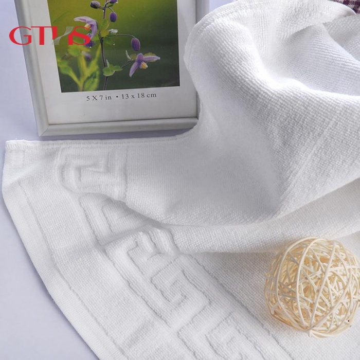 wholesale Skin-friendly 5 Star Hotel Towels White Custom Logo Bathroom Linen Polyester Face Hand Bath Hotel Towel Set