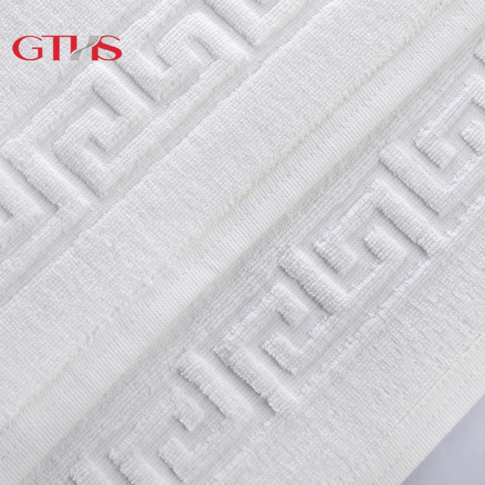 wholesale Skin-friendly 5 Star Hotel Towels White Custom Logo Bathroom Linen Polyester Face Hand Bath Hotel Towel Set