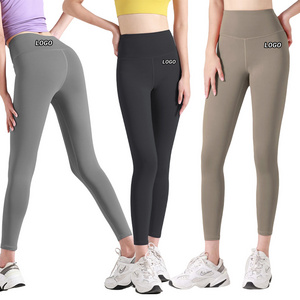 Free Sample Soft Breathable Buttock Compression Tight Lift Buttock Sports Running Fitness High Waist Bottom Women Yoga Pants