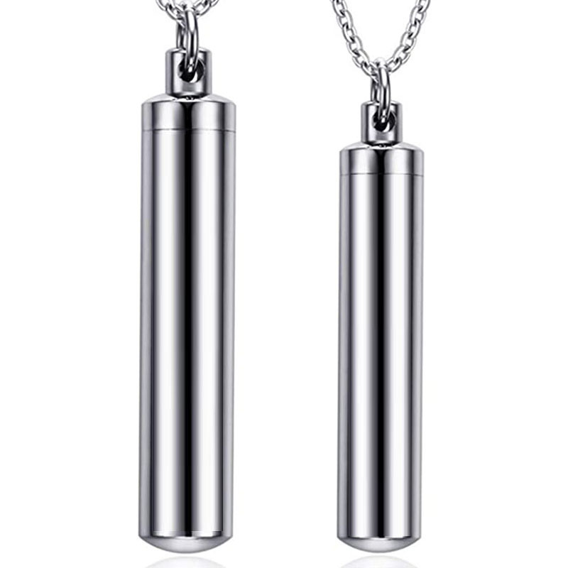 Pet Cat Dog Cremation Urn Pendant Titanium Steel Minimalist Perfume Pendant Necklace Memorial Ashes Storage Bottles necklace