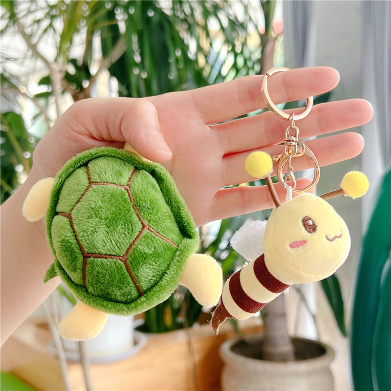 10cm Stuffed Tortoise Honeybee Dolls Creative Turtle Anime Plush Toys Soft Plush Cute Separable Turtle Plush KeyChain