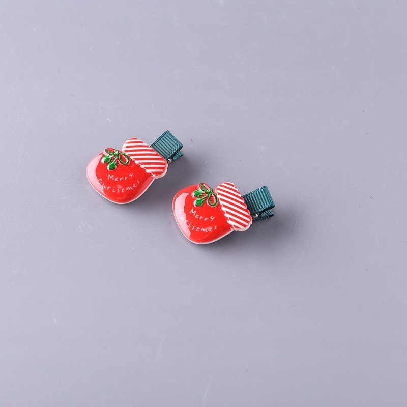 Wholesale Safety Hair Pins Christmas Baby Girls Headdress Santa Claus Children Hair Accessories Kids Gift Hair Clips