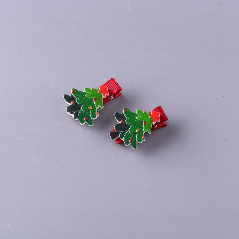 Wholesale Safety Hair Pins Christmas Baby Girls Headdress Santa Claus Children Hair Accessories Kids Gift Hair Clips