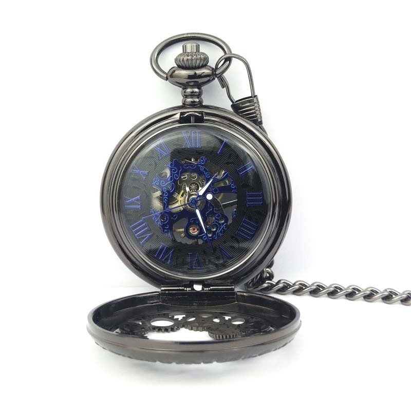 Classical Mechanical Pocket Watch Large Vintage Gear Embossed Hollow Pocket Watch