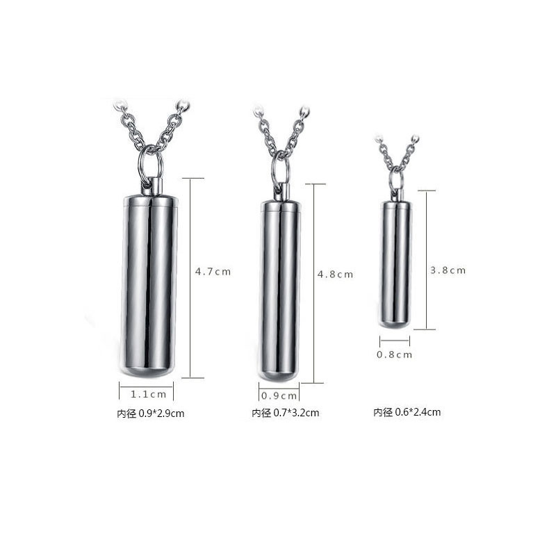 Pet Cat Dog Cremation Urn Pendant Titanium Steel Minimalist Perfume Pendant Necklace Memorial Ashes Storage Bottles necklace