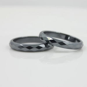 2021 wholesale single stone ring designs natural gemstone hematite ring Non-magnetic and magnetic Hematite Ring