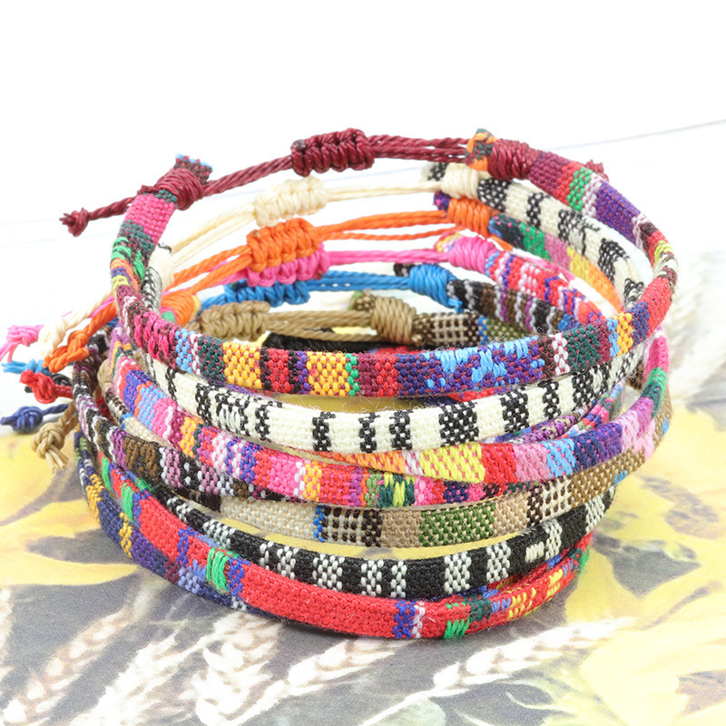 2022 GT Bohemian Rainbow Colors Braided Friendship Men Women Nepalese Nation Bracelet Handmade Boho Bracelet Anklet