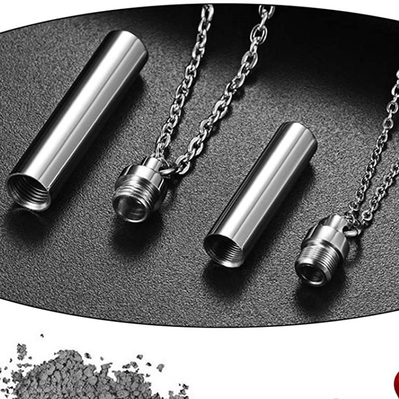 Pet Cat Dog Cremation Urn Pendant Titanium Steel Minimalist Perfume Pendant Necklace Memorial Ashes Storage Bottles necklace