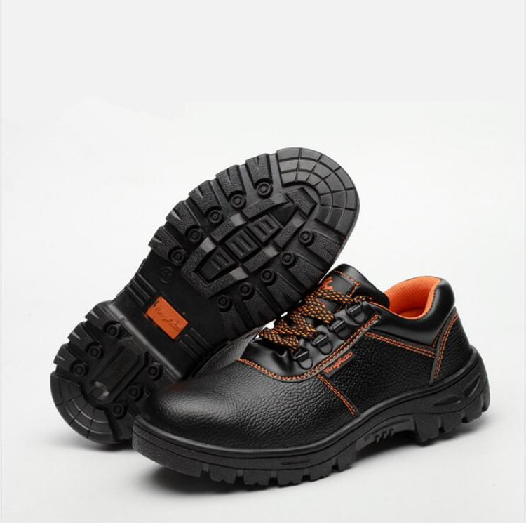 Rubber sole safety Shoes Men Light PU Indestructible Steel Toe Soft Anti-piercing Work Boots