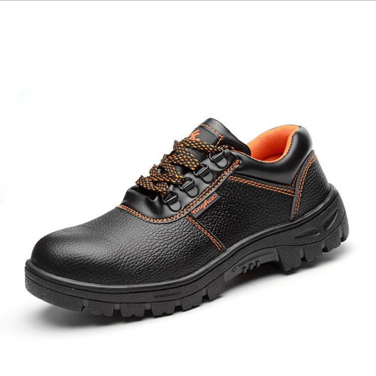 Rubber sole safety Shoes Men Light PU Indestructible Steel Toe Soft Anti-piercing Work Boots