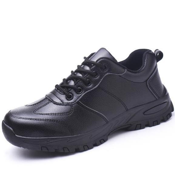 Black stylish work shoes Oil water resistant safety shoe Steel toe work shoes antismashing and waterproof safety boots