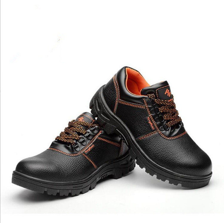 Rubber sole safety Shoes Men Light PU Indestructible Steel Toe Soft Anti-piercing Work Boots