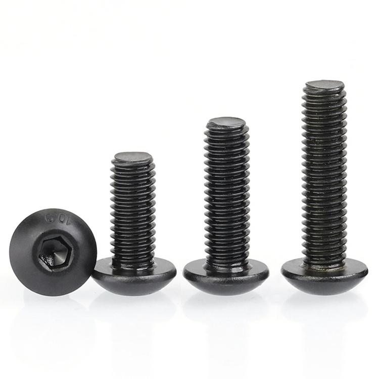 Alloy Steel 10.9 High Grade ISO 7380 Hexagon Socket Button Head Screws Black Oxide Hex Socket Cap Screw Bolt