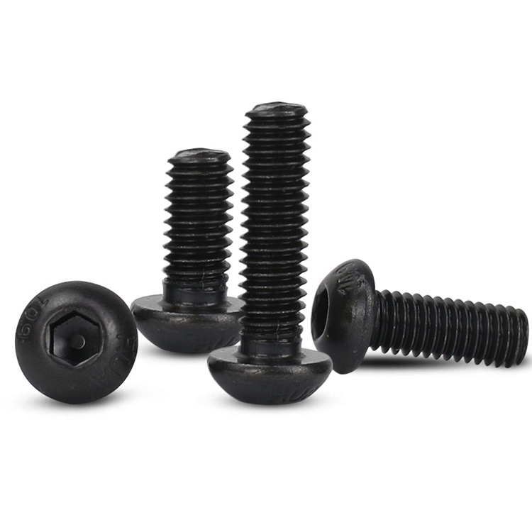 Alloy Steel 10.9 High Grade ISO 7380 Hexagon Socket Button Head Screws Black Oxide Hex Socket Cap Screw Bolt