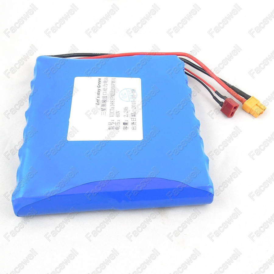 60v electric unicycle scooter battery 60v 2200mah 2.2ah lithium battry 2200mah 18650 cells 60 2.2ah battery pack for skateboard