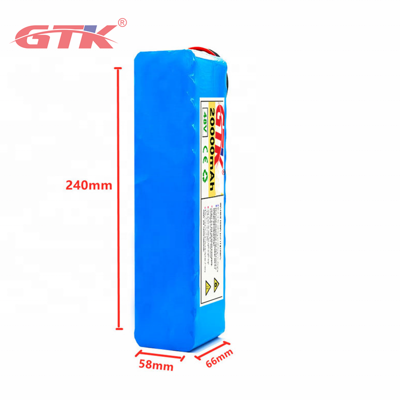 GTK 48V 20AH 18650 13S3P high power  portable and rechargeable high working density 800W electric bicycle battery  with BMS