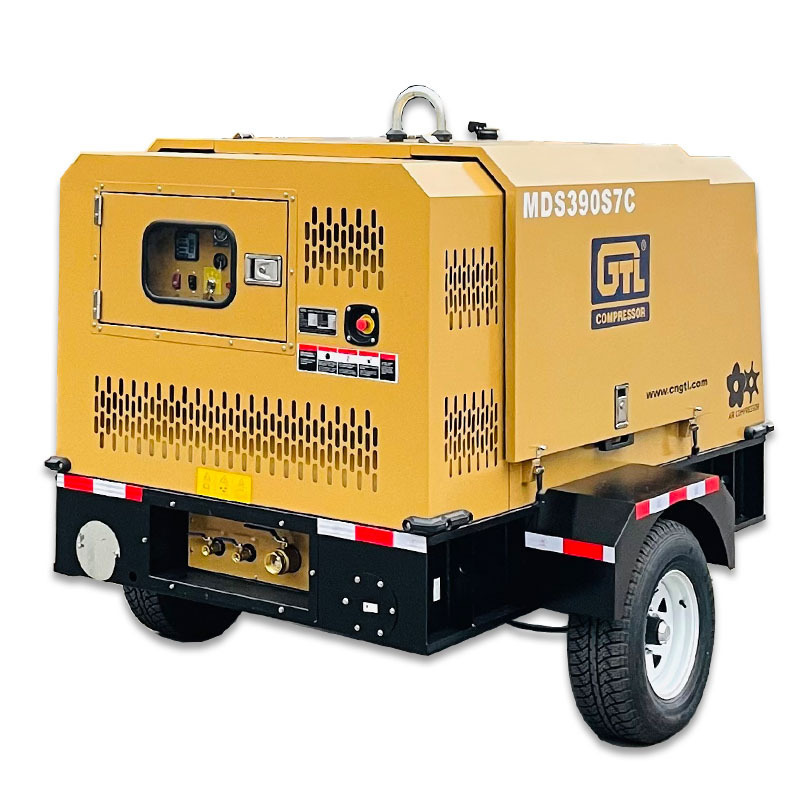 390CFM 7BAR Portable Mobile Diesel or Screw mounted Skid mounted Air Compressor