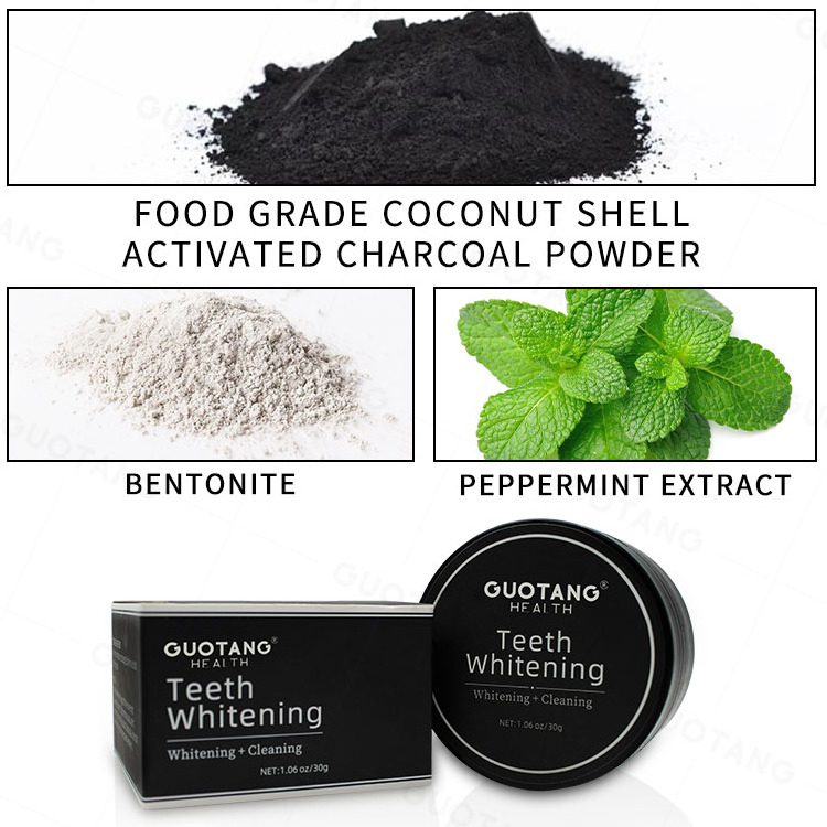 Hot Selling Private Label Natural Mint Active Black Charcoal Tooth Teeth Whitening Powder