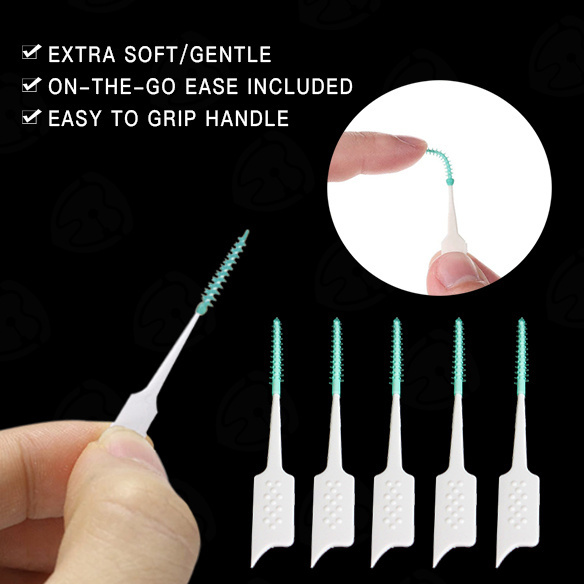 Dental Orthodontics Eco Friendly Bulk Plastic Tooth Teeth Toothpick TPR Rubber Interdental Brushes