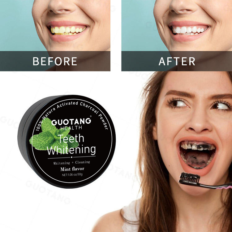 Mint Lemon Rose Flavor Remove Plaque Activated Carbon Natural Charcoal Teeth Whitening Powder