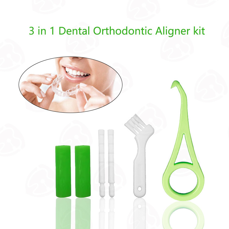 3 in 1 aligner removal tool with chewies Dental Orthodontic Aligner kit for Braces and Trays