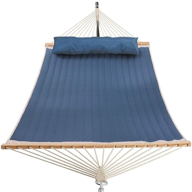 Double Hammock Swing Quilted Fabric Portable Hammocks with Pillow