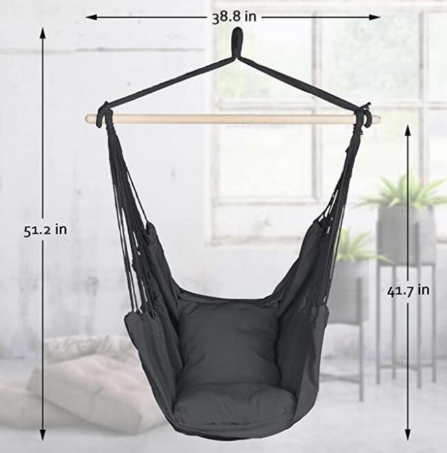 Hammock chair hanging rope swing 2seat cushions included.hanging swinging seat chair