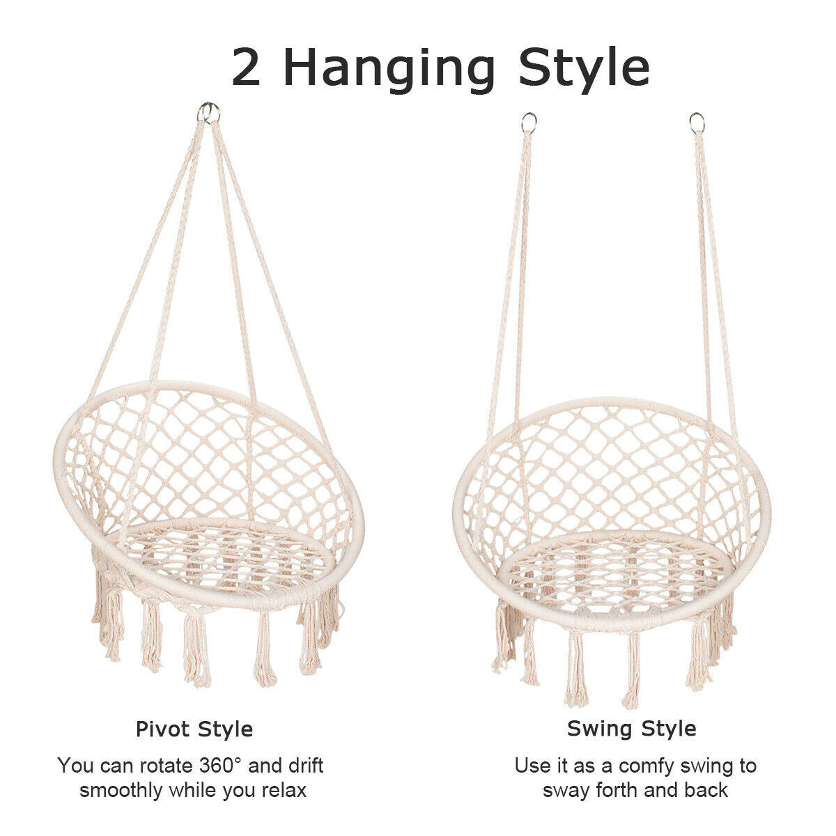 Boho Hanging Chair Indoor Ceiling Swing Chair For Bedroom