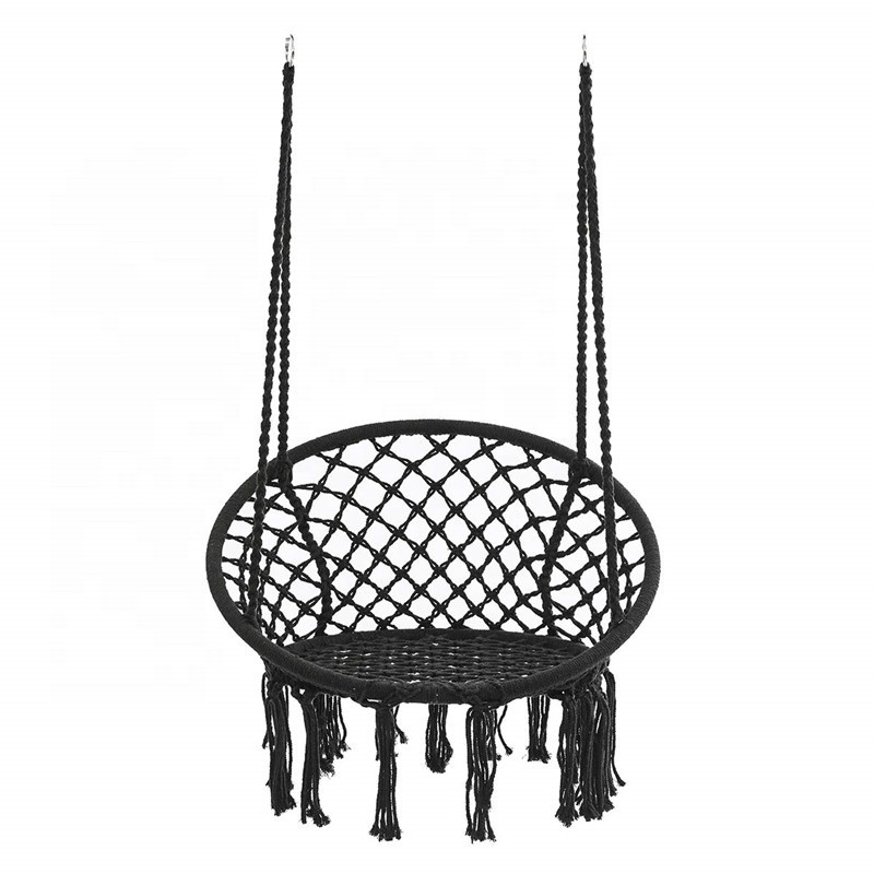 New Full Support Hanging Chair Swing Cotton Rope Hanging Macrame Hammock Chair  macrame swing chair