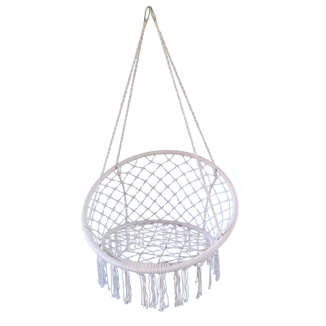 Indoor and Outdoor Macrame Hanging Cotton Rope Hammock  Swing Chair