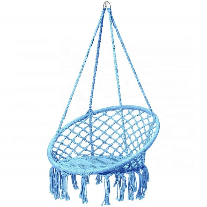 Indoor and Outdoor Macrame Hanging Cotton Rope Hammock  Swing Chair