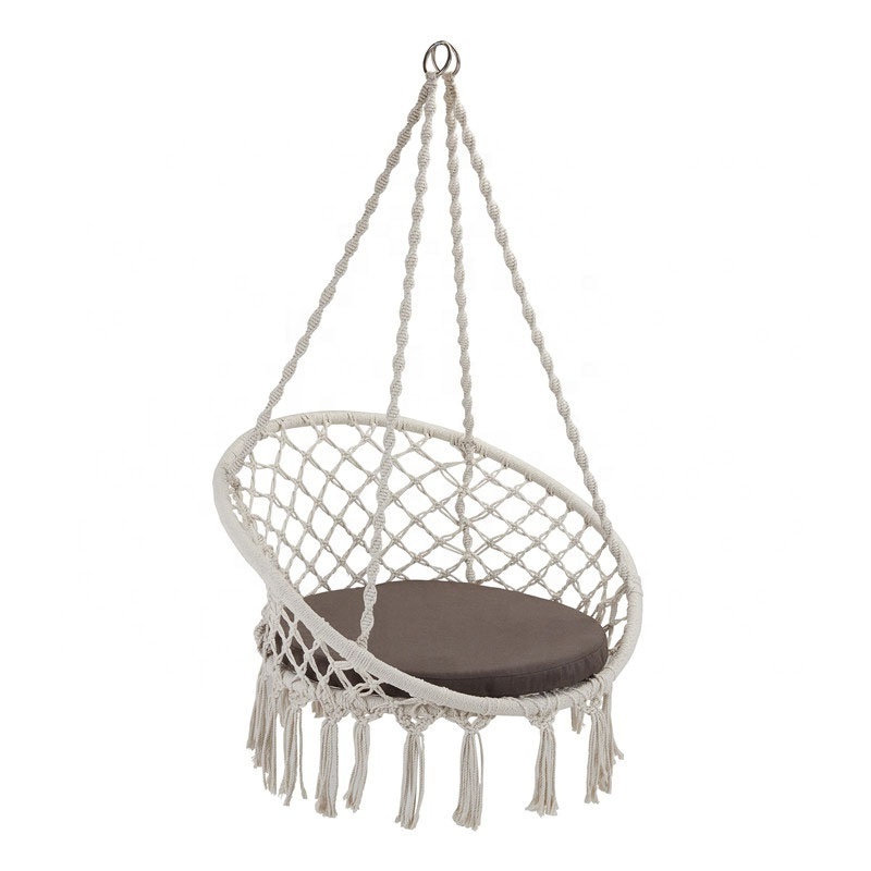 Indoor and Outdoor Macrame Hanging Cotton Rope Hammock  Swing Chair