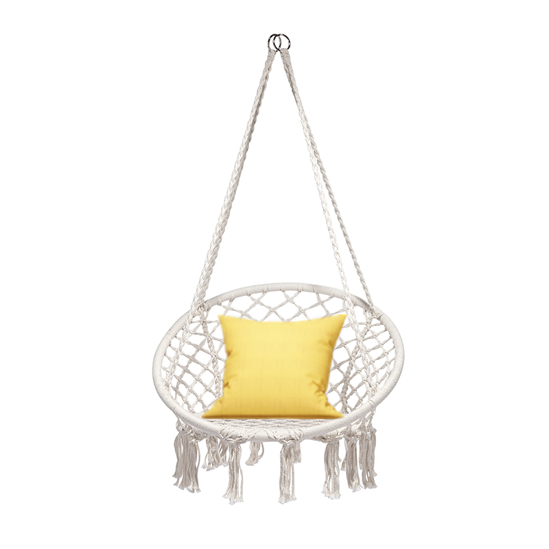 Indoor and Outdoor Macrame Hanging Cotton Rope Hammock  Swing Chair