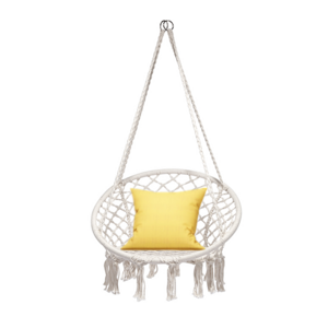 Indoor and Outdoor Macrame Hanging Cotton Rope Hammock  Swing Chair