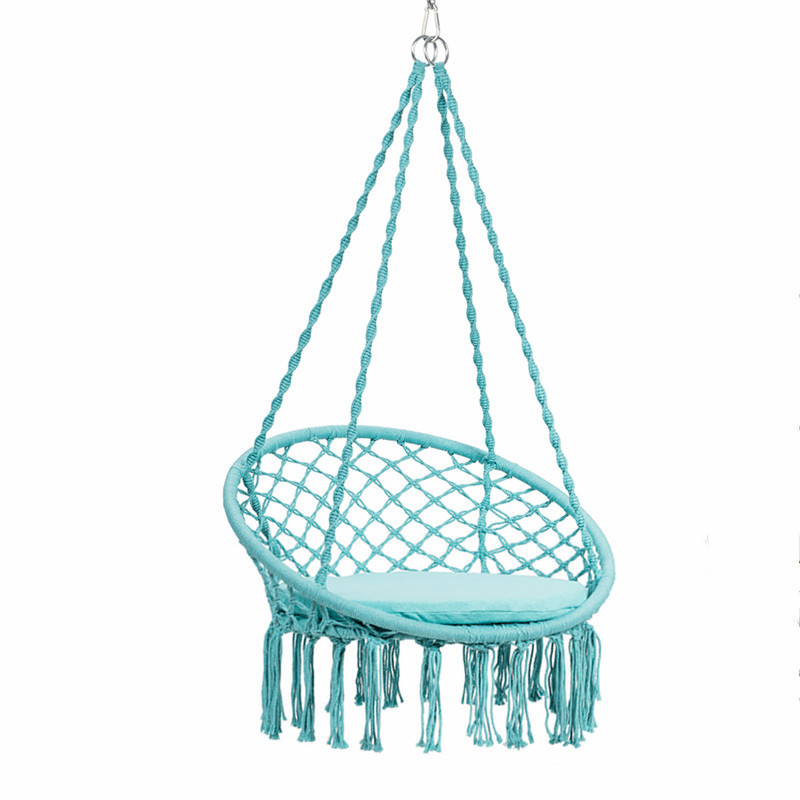 hot sale for kids  nordic bedroom furniture hanging swing chair hammock chair swing macrame outdoor 2 person macrame swing chair